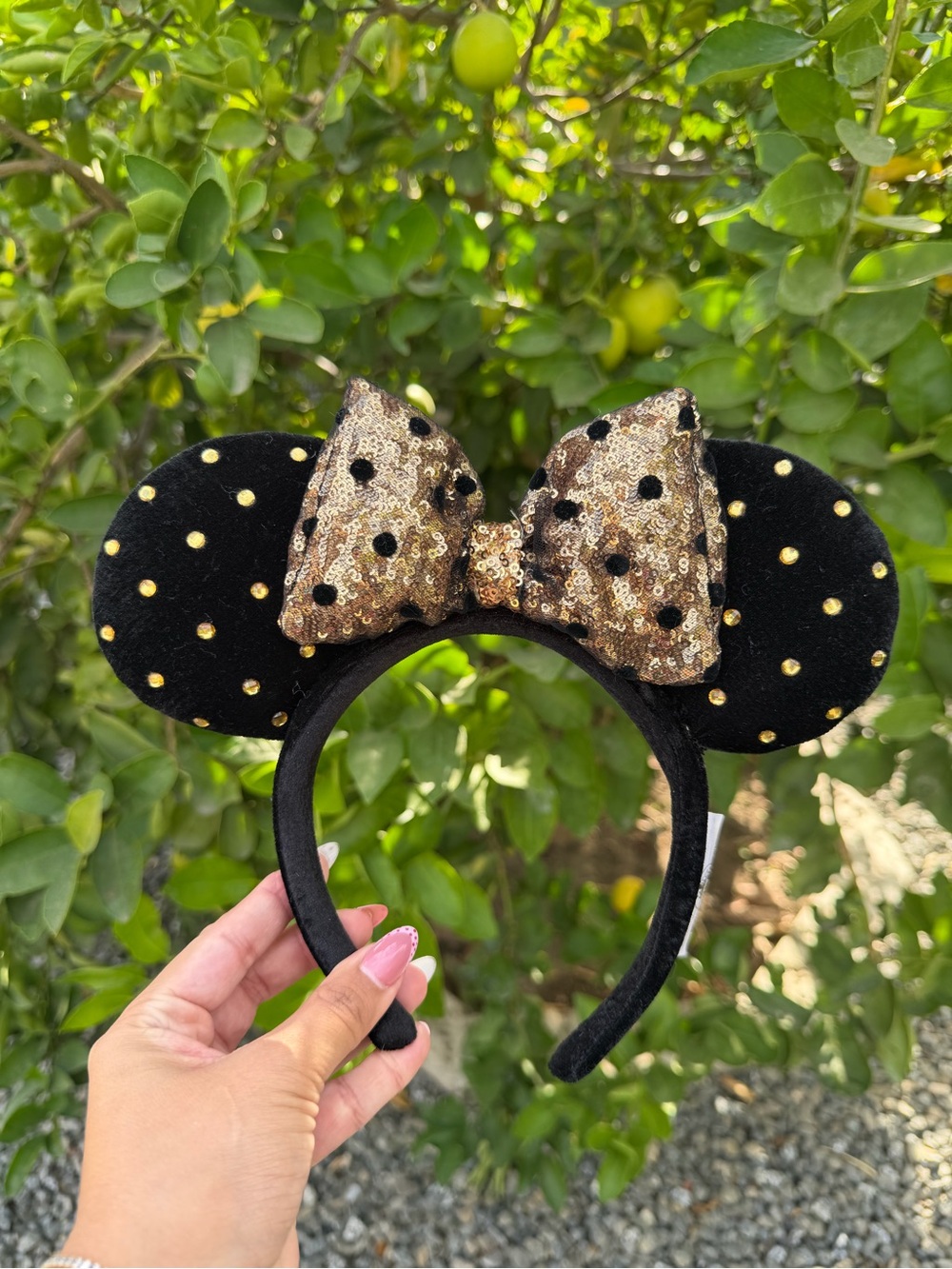 Black & Gold Sequin Minnie Ear Headband